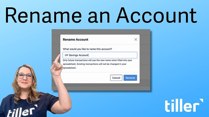 Rename a Tiller Account