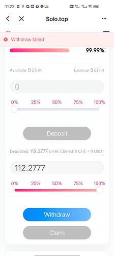 withdraw failed