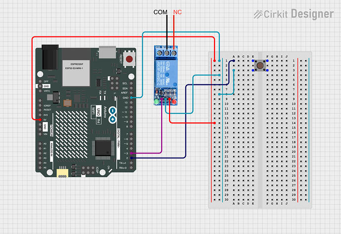 circuit_image_Push-Button Debounced and Toggle-Function to trigger Relay-Module