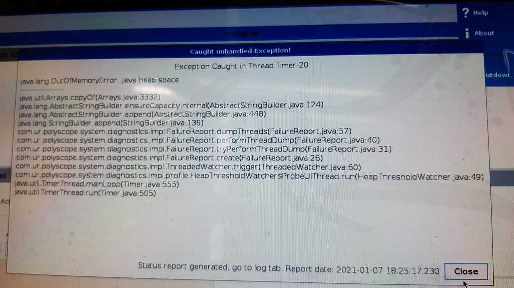 Exception Caught in Thread Timer-20 - Technical Questions - Universal ...