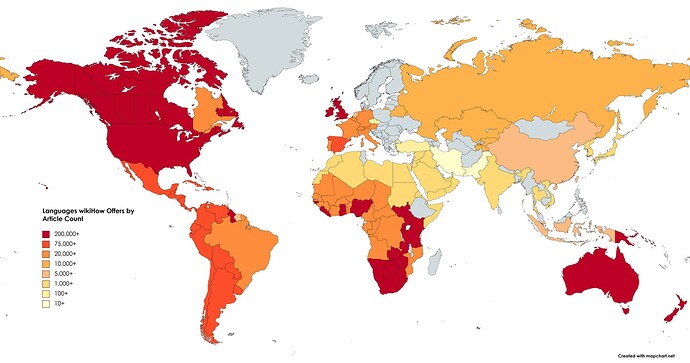 LanguagesOfWikiHowMap