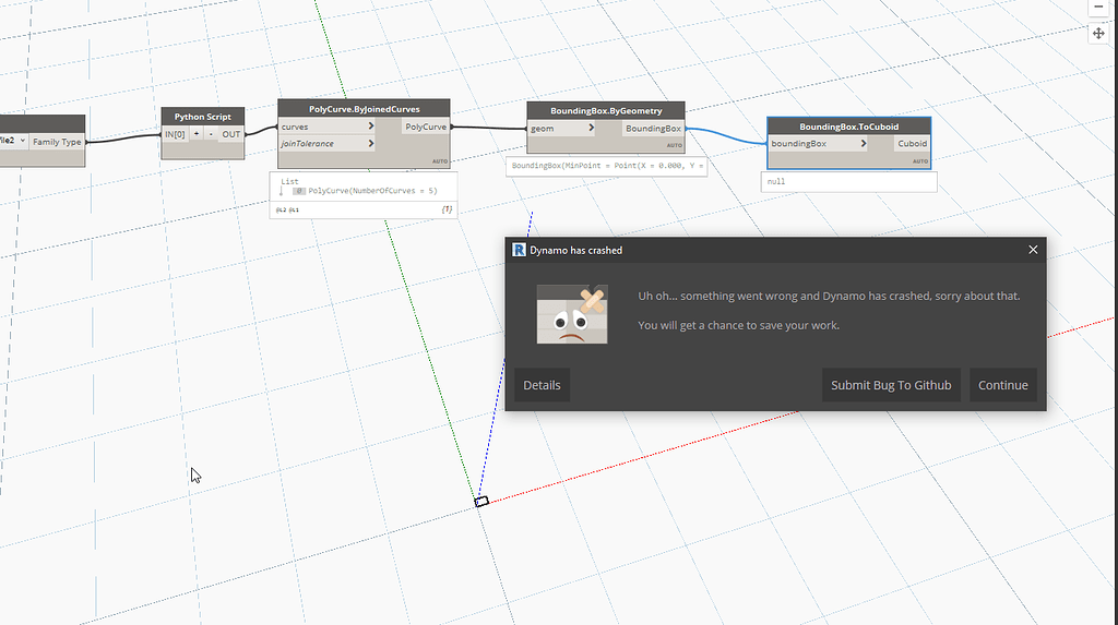 BoundingBox node - Dynamo crashes - Revit - Dynamo