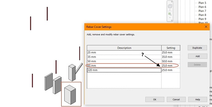Rebar Cover Settings