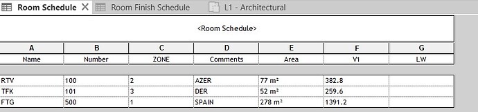 Room schedule