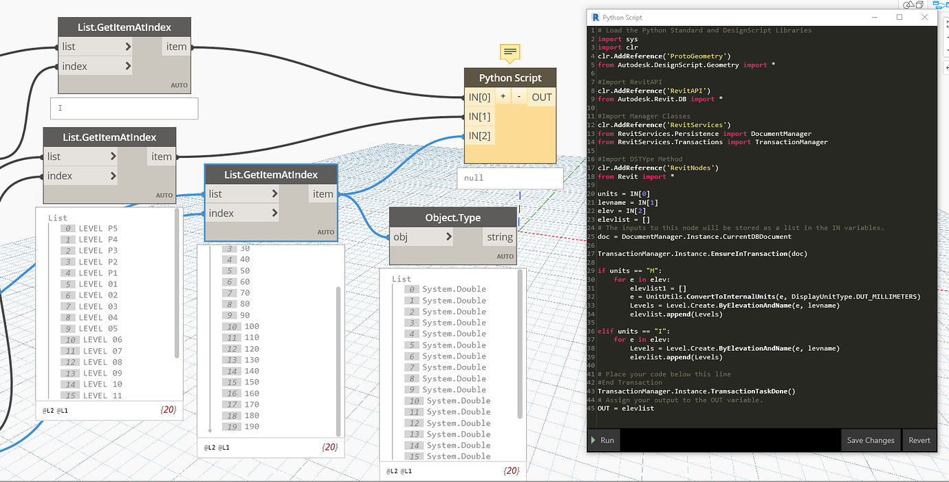 Create Level by Elevation and Name with Python - Developers - Dynamo