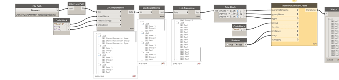 creating shared parameters using Excel