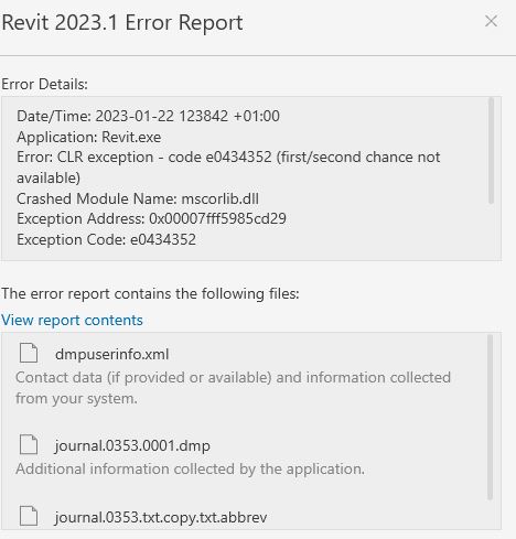 Revit crashes