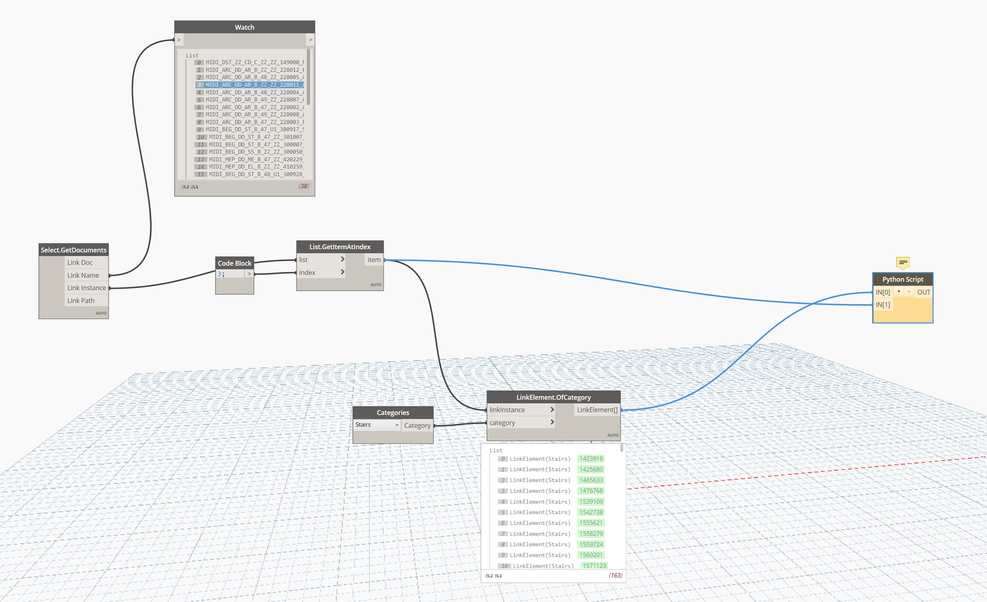 Automatic stairs path with linked models - Revit - Dynamo