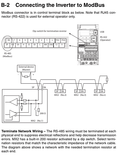Omron_MX2__Connecting_Inverter_to_ModBus