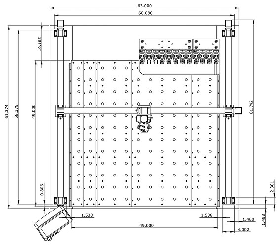 Onefinity Elite Foreman Top View Dimensions JPEG