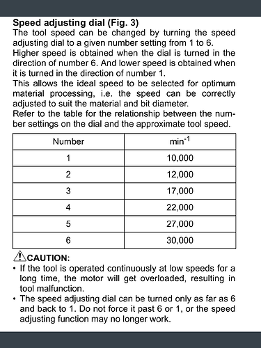 Makita RT0700C Variable Speed Chart - Tips and Tricks ...
