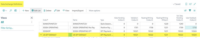 data exchange list