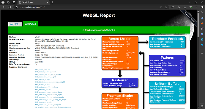 Edge WebGL Report
