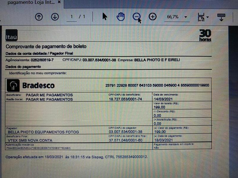 comprovante de pagamento  bella photo li