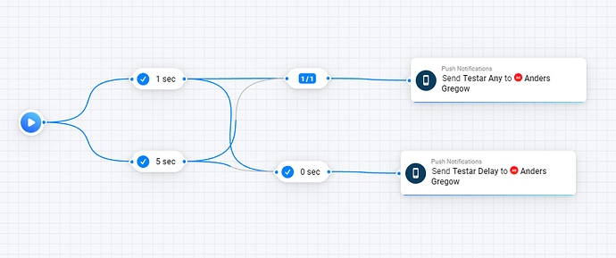 Adv flow with Any and Delay
