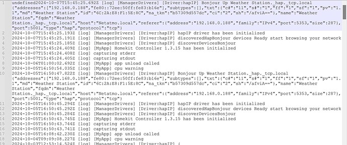 Log HomeKit Controller app