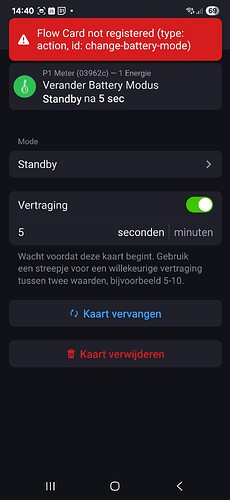 Message card nog registered