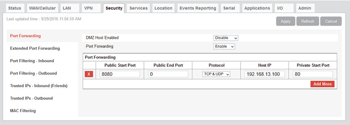 Port forwarding