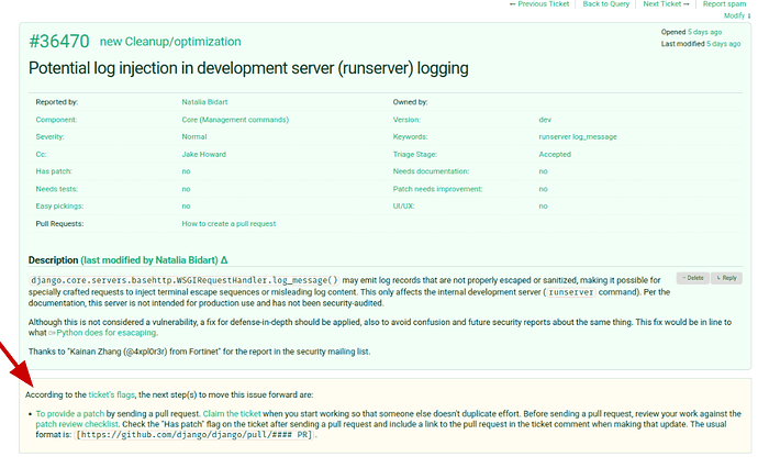 next steps status box