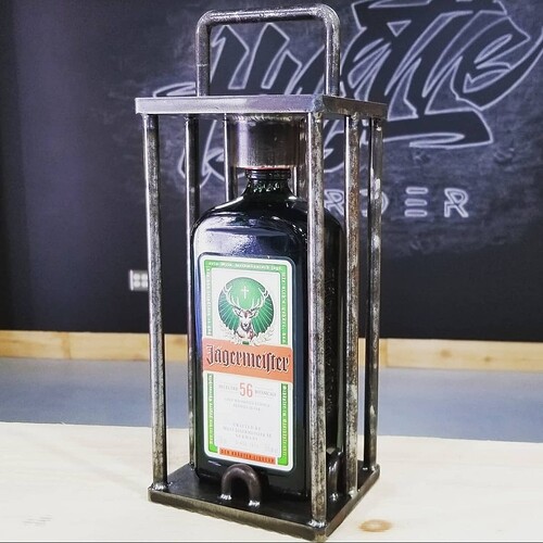 Jagermeister bottle cage gift by Kyle Voss