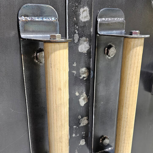 offset smoker build door handles