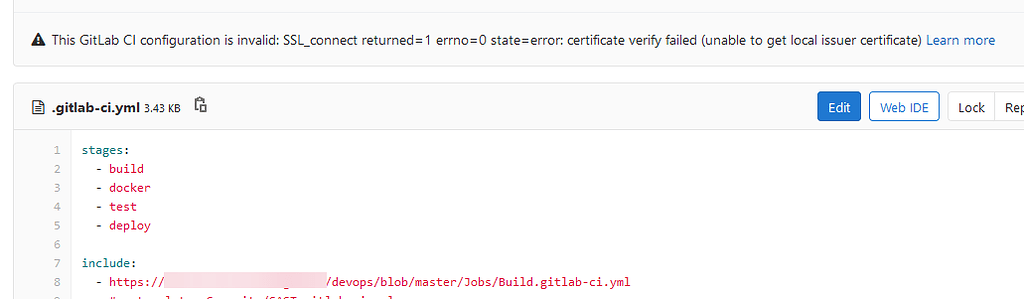 SSL Error when attempting to use custom jobs - GitLab CI/CD - GitLab Forum