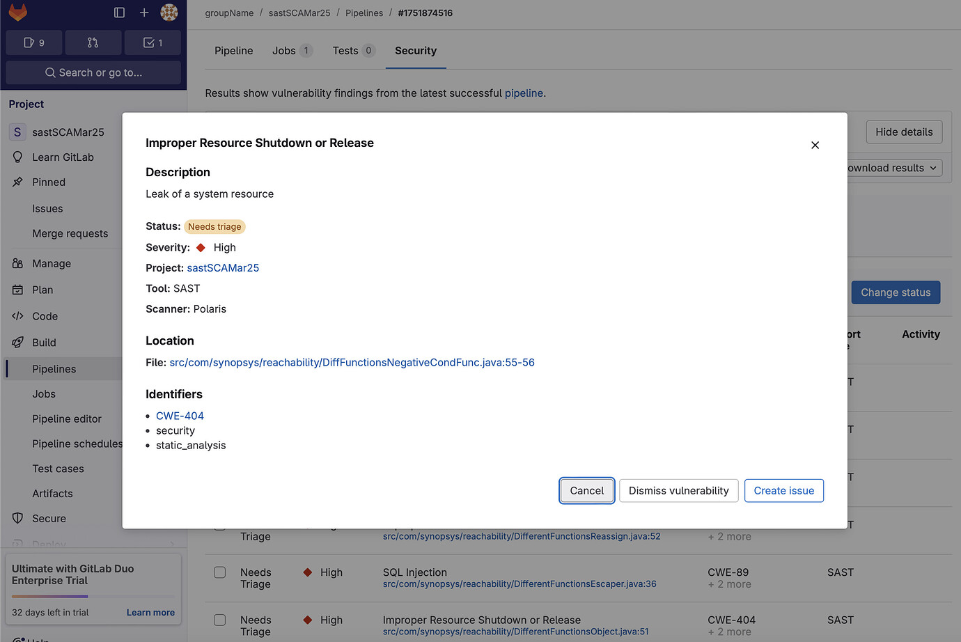GitLab Security Dashboard: Code flow is not displaying - GitLab for ...