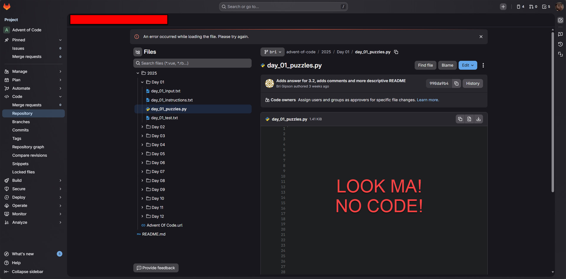 "An error occurred while loading the file. Please try again." Cannot ...
