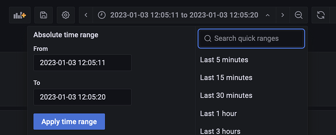 default time range