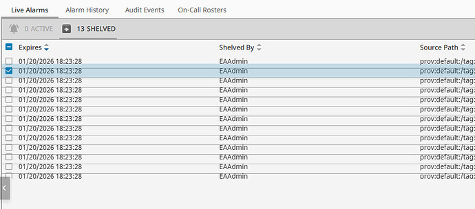 Shelved Alarm Overlap