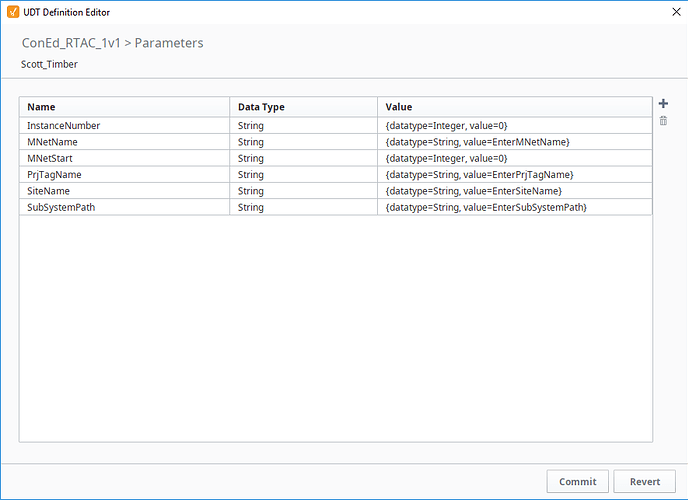 Incorrect Tag Parameters Ignition Version 8-1-5