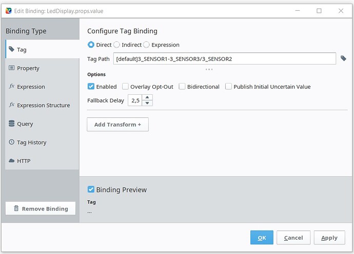 Binding configuration capture
