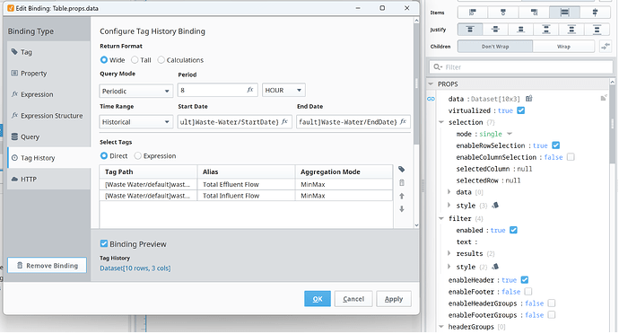 hist data settings