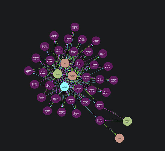 This image shows a network graph with various interconnected nodes representing different entities and their relationships. (Captioned by AI)