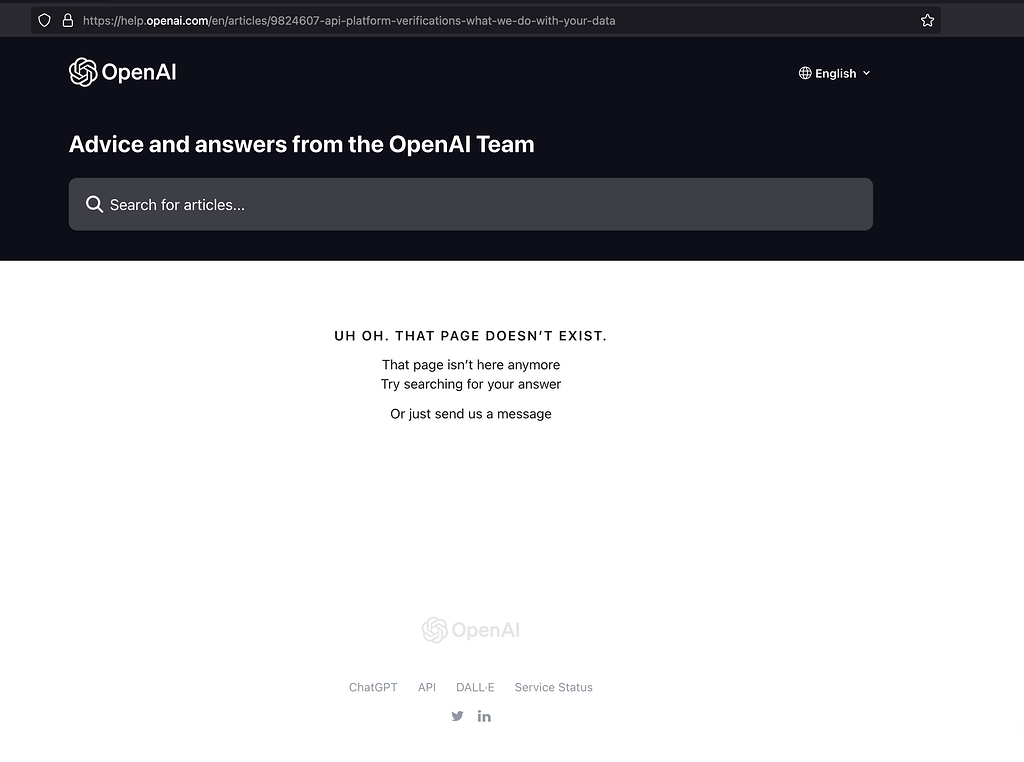 Link on verifications page 404s documentation openai developer