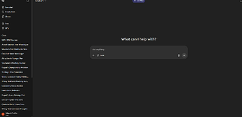 This image shows the main interface of ChatGPT with the prompt 'What can I help with?' and a side menu displaying several saved chat titles. (Captioned by AI)