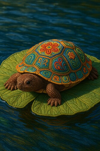 20250705_1904_Yarn Turtle Sculpture_simple_compose_01jzegp0pwfngtwxphr4nkr5c1