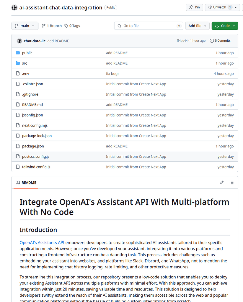 A few lines of code to deploy your Assistant API in multi-platforms ...