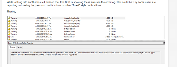 Group Policy Registry 4098 warning - Software & Applications