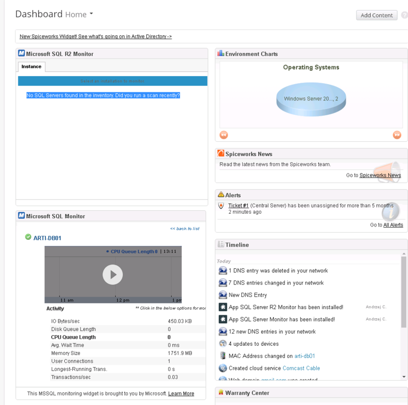SQL Server Monitoring - configuring the app and alerts - Spiceworks ...