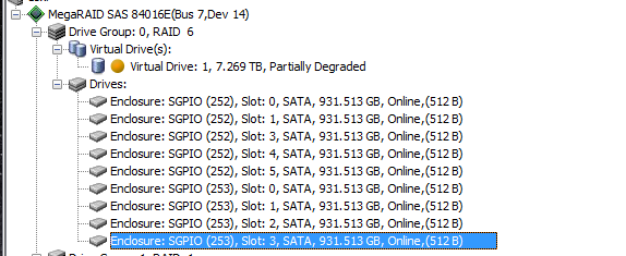 Virtual Drive Partially Degraded but all Drives Show Online