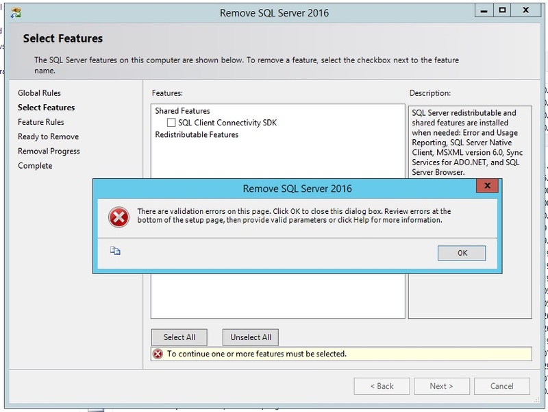 Microsoft SQL Server 2016 - Wont uninstall - Databases - Spiceworks ...