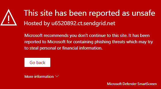 Spiceworks is being reported as unsafe when clicking a link
