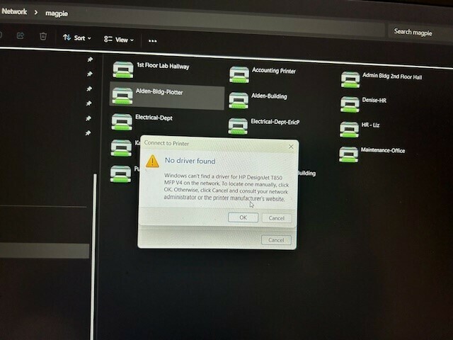 New plotter will not install - network - Hardware & Infrastructure ...