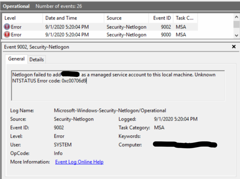 Update Scan Error: Job error (0x87d00692) received for