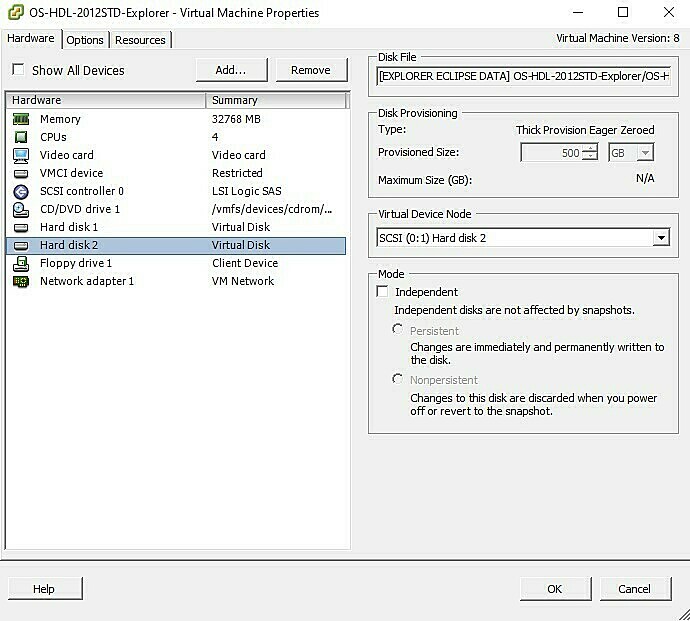 VMware 8 instance of server 2012 R2 out of space, cant seem to