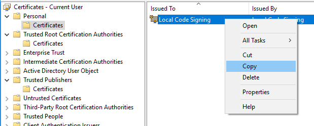 (Windows 10) Signing a Powershell Script with a Self-Signed Certificate ...