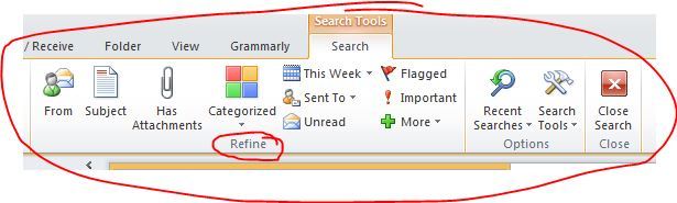 How to enable refine tool in Outlook 2010 - Software & Applications ...