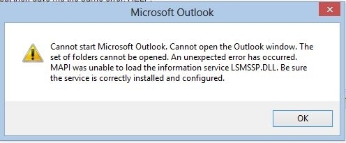 ERROR NETAPI32 DLL AFTER OPENING OUTLOOK 2013 intelligence overview